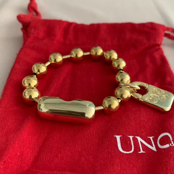 UNO de 50 SNOWFLAKE BRACELET gold Unisex padlock bracelet 18cm - Picture 7 of 8